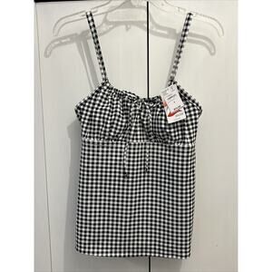 Lands End Underwire Tie Front Tankini Top Women Sz 8 Xtra Life Lycra, MSRP $75